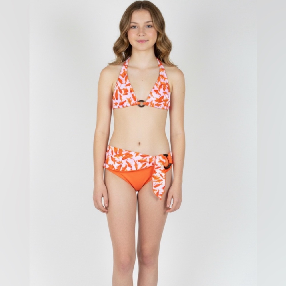 Submarine Designer 2pc Gold Fish Bikini Swimsuit Girls 8‎ NWT NEW Super Cute